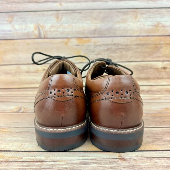 Nunn Bush Mens Brown Leather Capped Toe Lace Up Cognac Brown Oxford Shoes 11.5M - Picture 5 of 7